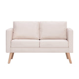 NNEVL 2 Piece Sofa Set Fabric Cream