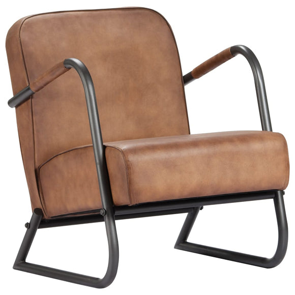 NNEVL Relax Armchair Light Brown Real Leather