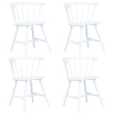 NNEVL 5 Piece Dining Set Solid Rubber Wood White
