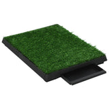 NNEVL Pet Toilets 2 Pieces with Tray and Artificial Turf Green 63x50x7 cm WC