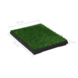 NNEVL Pet Toilets 2 Pieces with Tray and Artificial Turf Green 63x50x7 cm WC