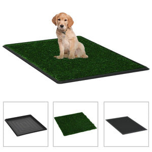 NNEVL Pet Toilet with Tray and Artificial Turf Green 64x51x3 cm WC