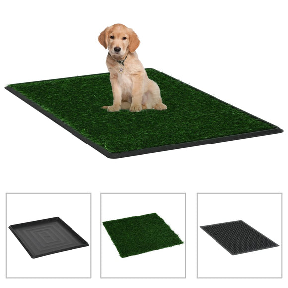 NNEVL Pet Toilet with Tray and Artificial Turf Green 64x51x3 cm WC