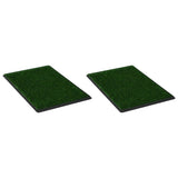 NNEVL Pet Toilets 2 Pieces with Tray and Artificial Turf Green 76x51x3 cm WC