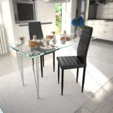 NNEVL Dining Chairs 2 pcs Grey Faux Leather