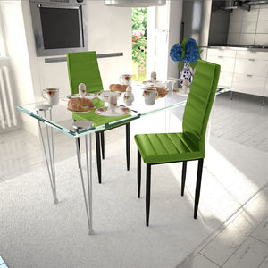 NNEVL Dining Chairs 2 pcs Lime Green Faux Leather