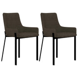 NNEVL Dining Chairs 2 pcs Brown Fabric