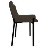 NNEVL Dining Chairs 2 pcs Brown Fabric