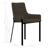 NNEVL Dining Chairs 2 pcs Brown Fabric