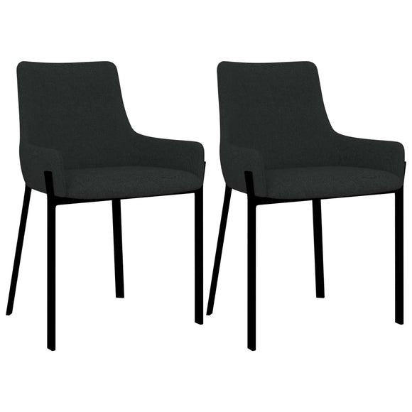NNEVL Dining Chairs 2 pcs Black Fabric