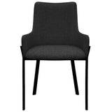 NNEVL Dining Chairs 2 pcs Black Fabric