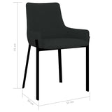 NNEVL Dining Chairs 2 pcs Black Fabric
