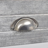 NNEVL Nightstand Grey and White 38x28x45 cm Paulownia Wood