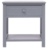 NNEVL Nightstand Grey 40x29x42 cm Paulownia Wood