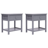 NNEVL Nightstands 2 pcs Grey 40x29x42 cm Paulownia Wood