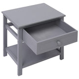 NNEVL Nightstands 2 pcs Grey 40x29x42 cm Paulownia Wood