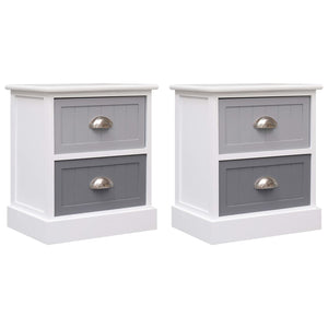 NNEVL Nightstands 2 pcs Grey 38x28x45 cm Paulownia Wood