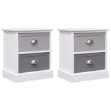 NNEVL Nightstands 2 pcs Grey 38x28x45 cm Paulownia Wood