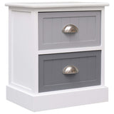 NNEVL Nightstands 2 pcs Grey 38x28x45 cm Paulownia Wood