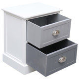 NNEVL Nightstands 2 pcs Grey 38x28x45 cm Paulownia Wood