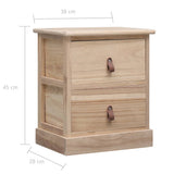 NNEVL Nightstand 38x28x45 cm Paulownia Wood
