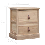 NNEVL Nightstands 2 pcs 38x28x45 cm Paulownia Wood