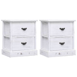 NNEVL Bedside Cabinets 2 pcs White 38x28x45 cm Paulownia Wood