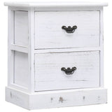 NNEVL Bedside Cabinets 2 pcs White 38x28x45 cm Paulownia Wood