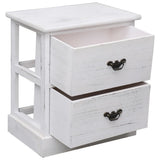 NNEVL Bedside Cabinets 2 pcs White 38x28x45 cm Paulownia Wood