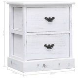 NNEVL Bedside Cabinets 2 pcs White 38x28x45 cm Paulownia Wood
