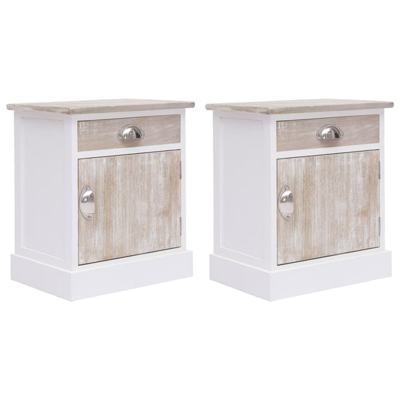 NNEVL Bedside Cabinets 2 pcs 38x28x45 cm Paulownia Wood