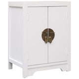 NNEVL Bedside Cabinet White 38x28x52 cm Paulownia Wood