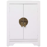 NNEVL Bedside Cabinet White 38x28x52 cm Paulownia Wood