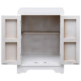 NNEVL Bedside Cabinet White 38x28x52 cm Paulownia Wood