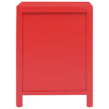 NNEVL Bedside Cabinet Red 38x28x52 cm Paulownia Wood