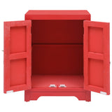 NNEVL Bedside Cabinet Red 38x28x52 cm Paulownia Wood