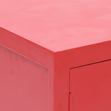 NNEVL Bedside Cabinet Red 38x28x52 cm Paulownia Wood