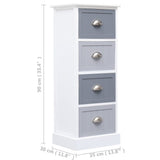 NNEVL Side Cabinet 35x30x90 cm Paulownia Wood