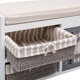 NNEVL Hall Bench White 70x33.5x45 cm Paulownia Wood