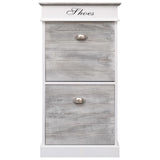 NNEVL Shoe Cabinet Grey 50x28x98 cm Paulownia Wood