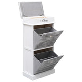 NNEVL Shoe Cabinet Grey 50x28x98 cm Paulownia Wood