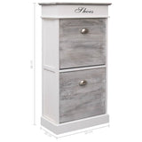 NNEVL Shoe Cabinet Grey 50x28x98 cm Paulownia Wood