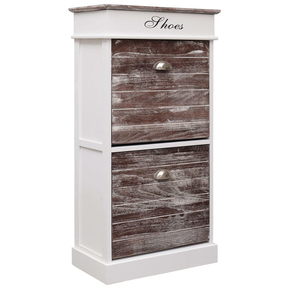 NNEVL Shoe Cabinet Brown 50x28x98 cm Paulownia Wood
