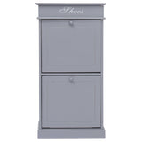 NNEVL Shoe Cabinet Grey 50x28x98 cm Paulownia Wood