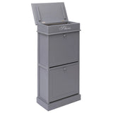 NNEVL Shoe Cabinet Grey 50x28x98 cm Paulownia Wood