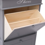 NNEVL Shoe Cabinet Grey 50x28x98 cm Paulownia Wood