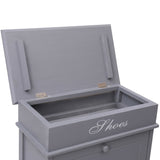 NNEVL Shoe Cabinet Grey 50x28x98 cm Paulownia Wood