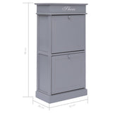 NNEVL Shoe Cabinet Grey 50x28x98 cm Paulownia Wood