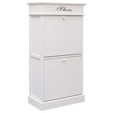 NNEVL Shoe Cabinet White 50x28x98 cm Paulownia Wood