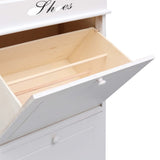NNEVL Shoe Cabinet White 50x28x98 cm Paulownia Wood